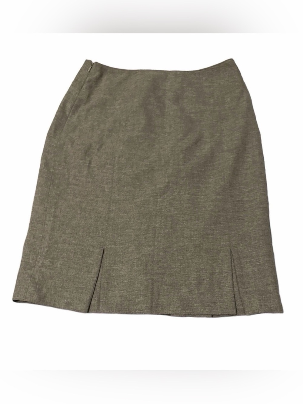 Banana Republic Women’s Wool Blend Pencil Skirt Size 8 Back Slit Side Zip Tan